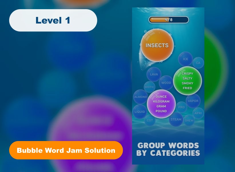 Bubble Word Jam Level 1