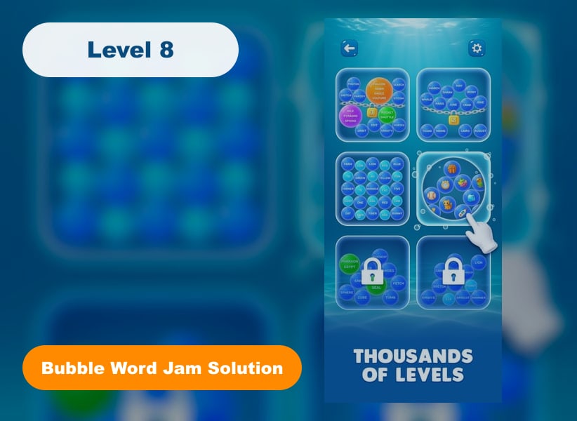 Bubble Word Jam Level 8
